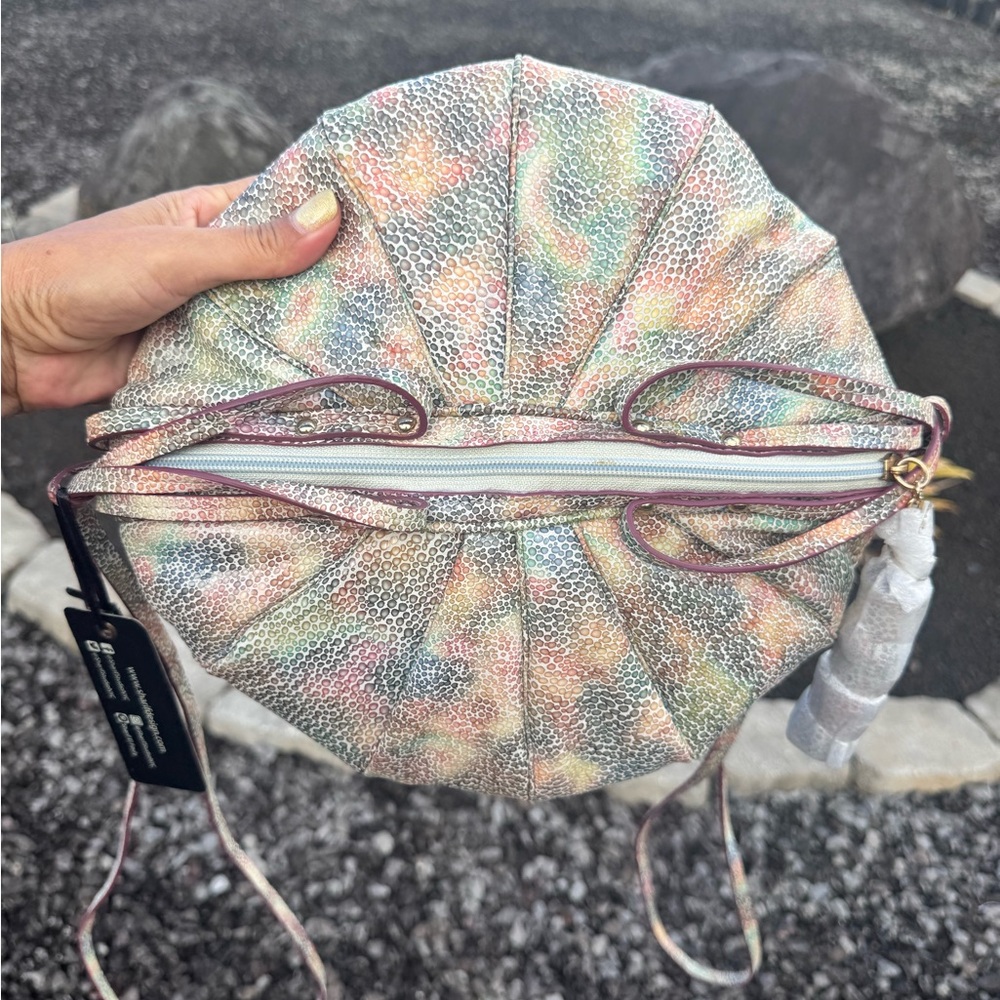 NEW Original by Sharif 1827 Pastel Fan Round Crossbody/Shoulder Bag with Wallet - Picture 12 of 12